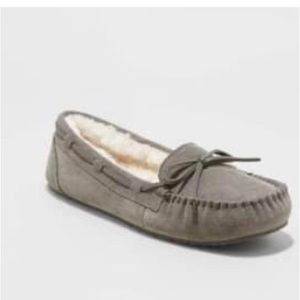 Women’s Chaia Genuine Suede Moccasin Leather Slippers-Stars Above Gray Size 11